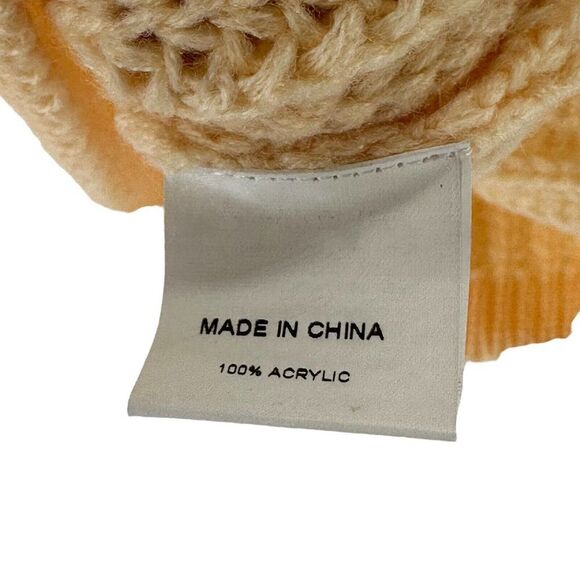 Simplee Fringe Long Tassel Sweater Womens Size M Peach Yellow Round Neck Knit - Picture 7 of 7